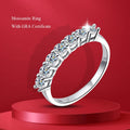 Round Brilliant Cut Moissanite Wedding Rings Half Eternity Band 925 Silver