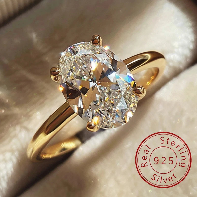 Aurora Oval Sterling Silver Ring