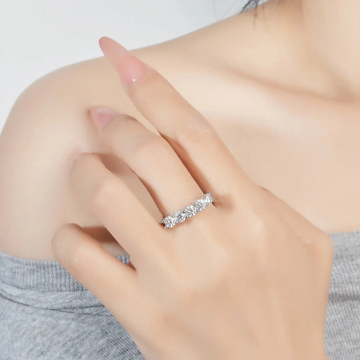 Celeste Moissanite Wedding Band