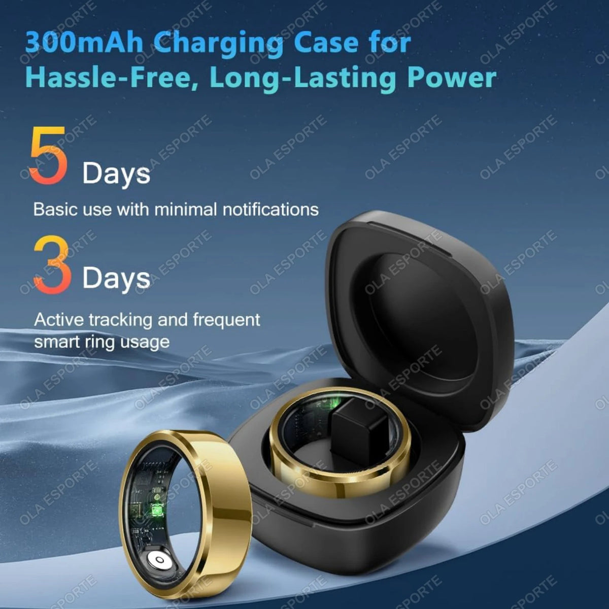 Smart Ring Blood Pressure Heart Rate Sleep Monitoring Waterproof