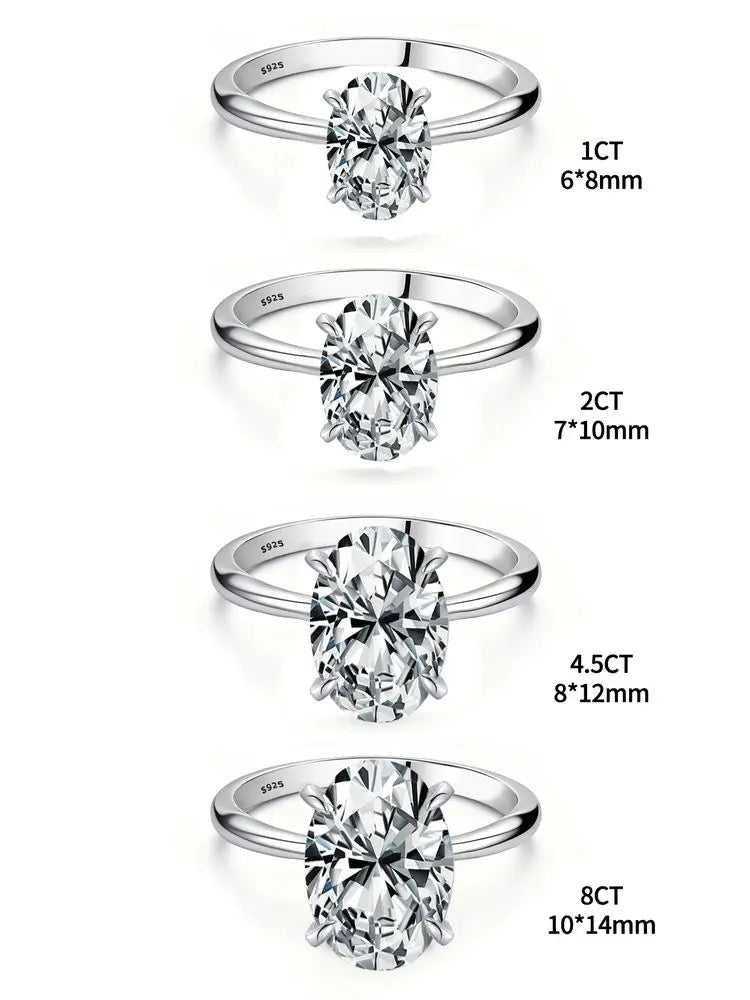 Aurora Oval Sterling Silver Ring