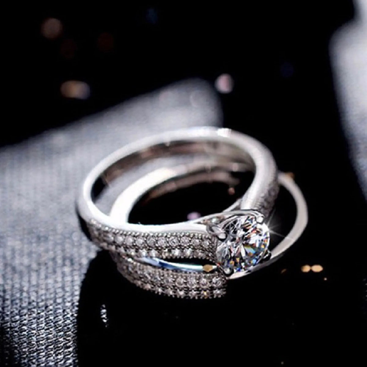 Celeste Vintage Wedding Ring Set