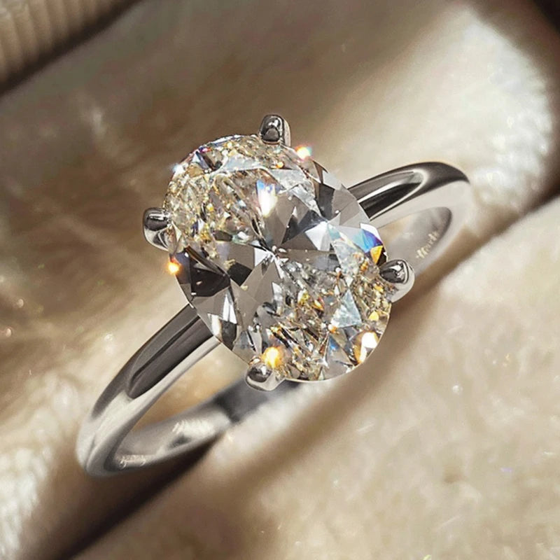 Aurora Oval Sterling Silver Ring