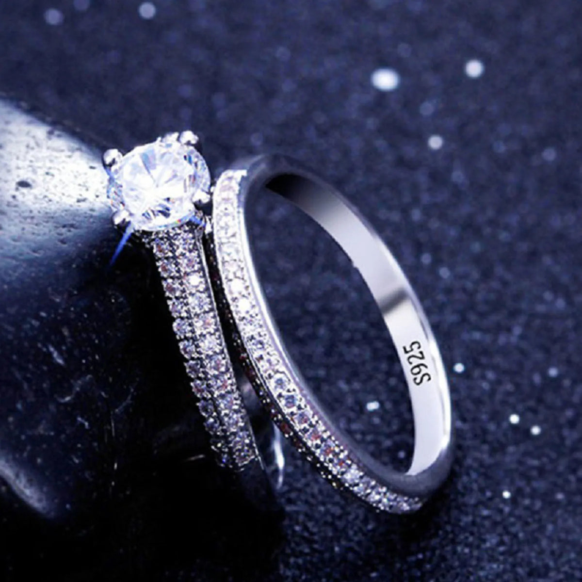 Celeste Vintage Wedding Ring Set